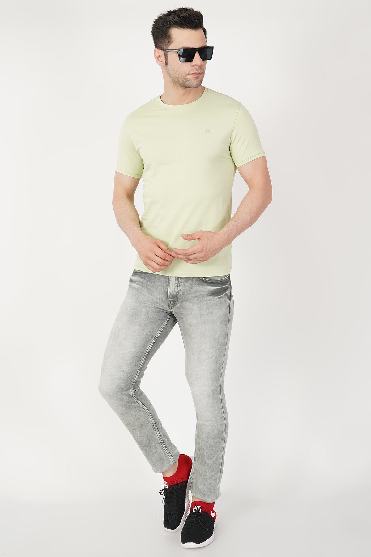 Men's Light Grey Ankle Fit Jeans