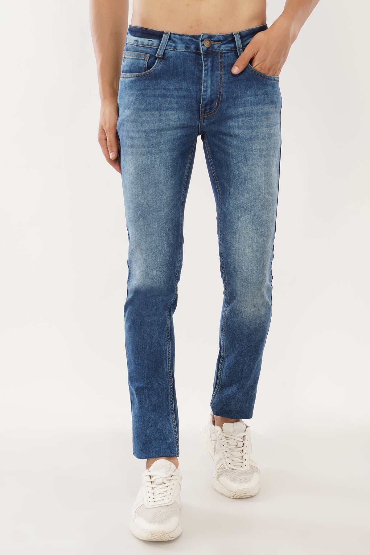 Men's Vintage Blue Slim Fit Jeans