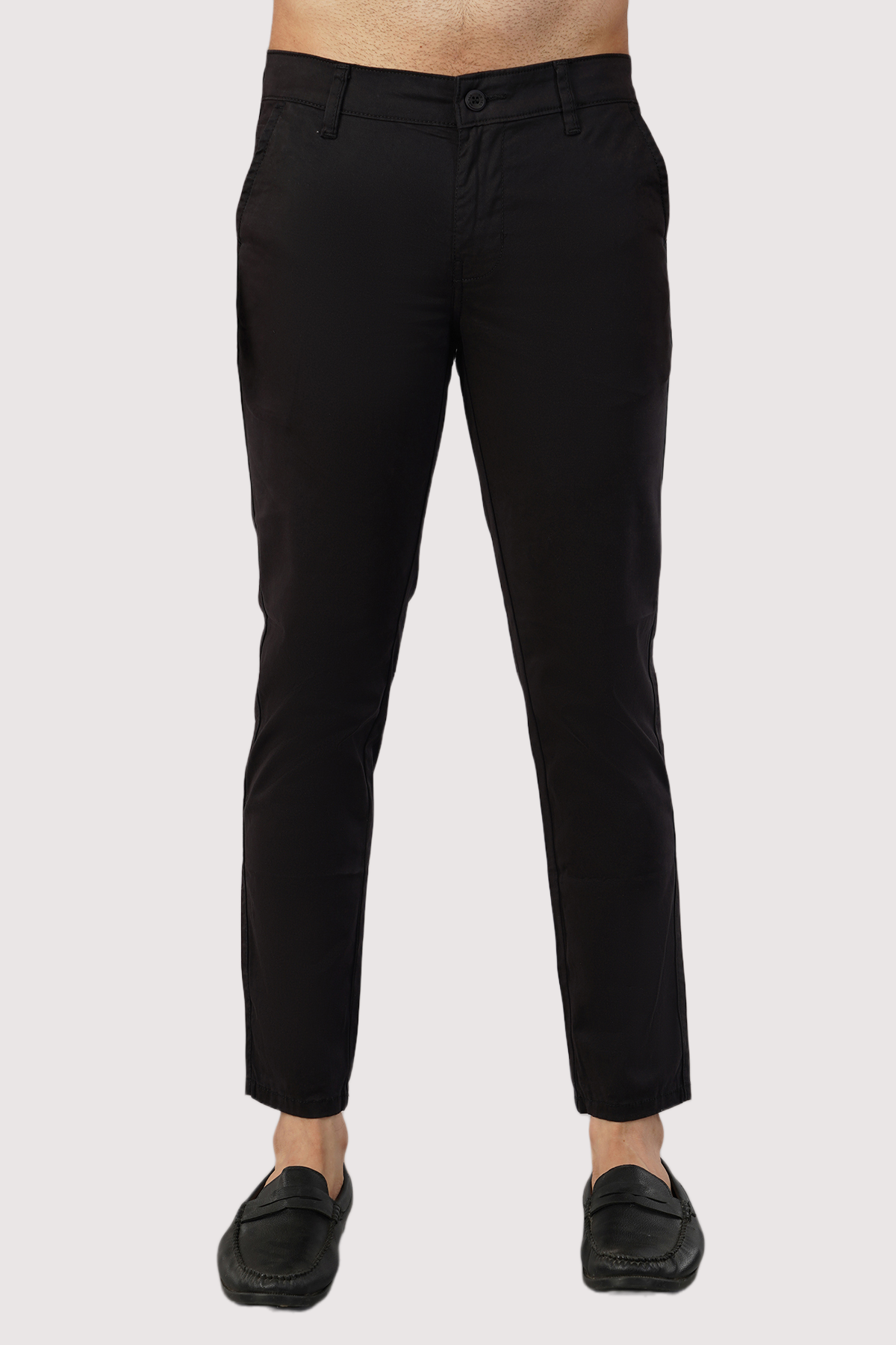 MEGHZ MENS MIDNIGHT BLACK CHINOS PANTS