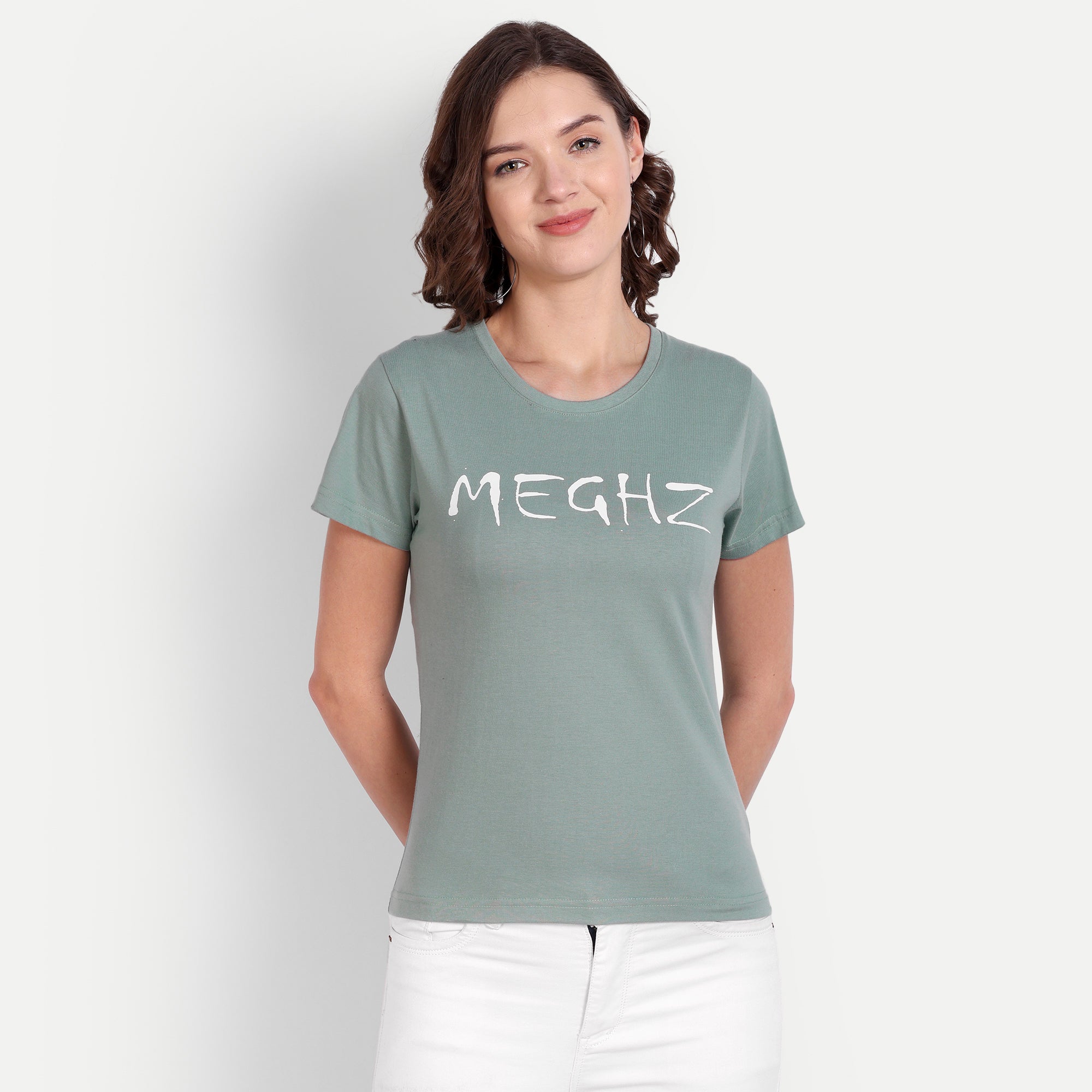 Women’s Sage Green Round Neck T-Shirt