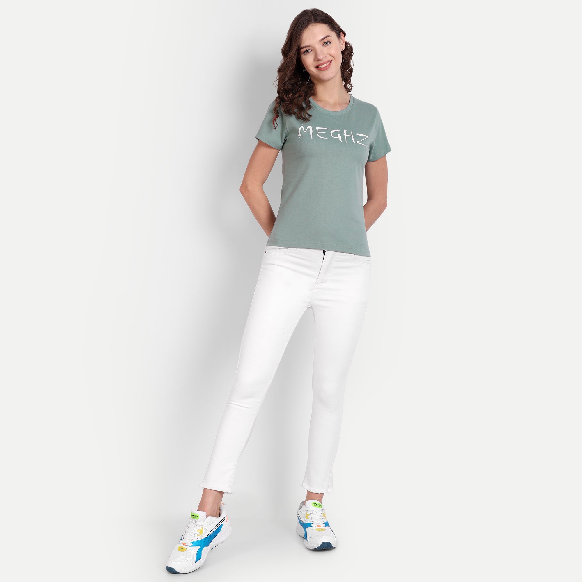 Women’s Sage Green Round Neck T-Shirt